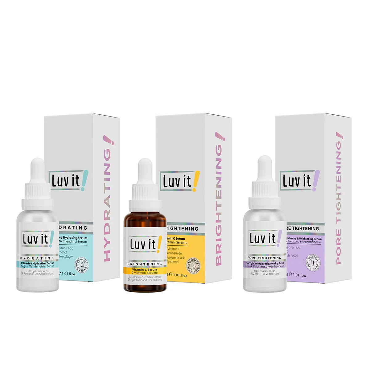 Luv it 3-teiliges Gesichtspflege-Set für glatte Haut & verfeinerte Poren