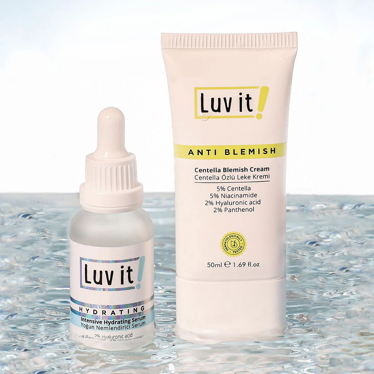 Luv it Feuchtigkeitsspendendes Serum + Centella Blemish Creme Set