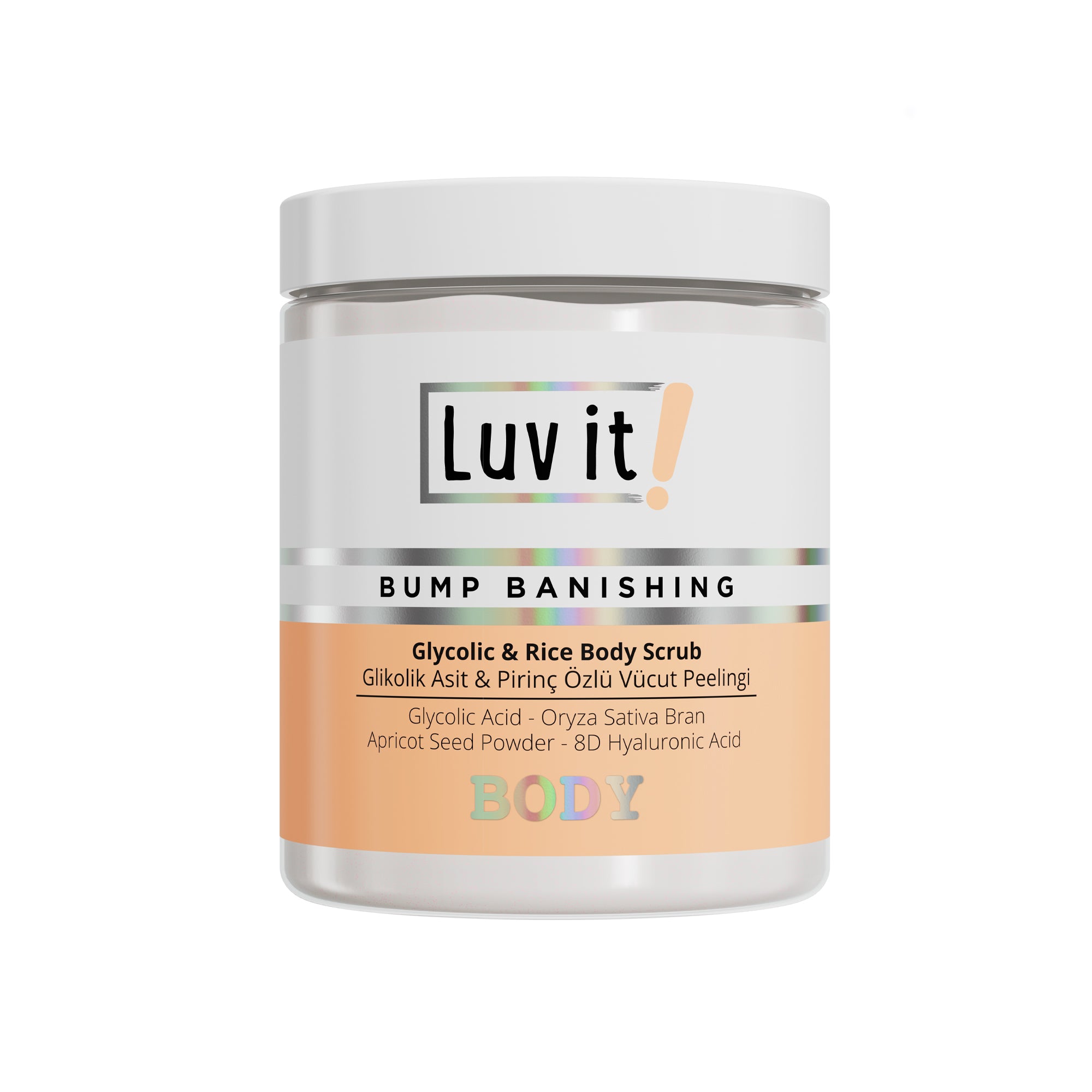 Luv it Glykolsäure Körperpeeling mit Reisextrakt und Hyaluronsäure 250ml