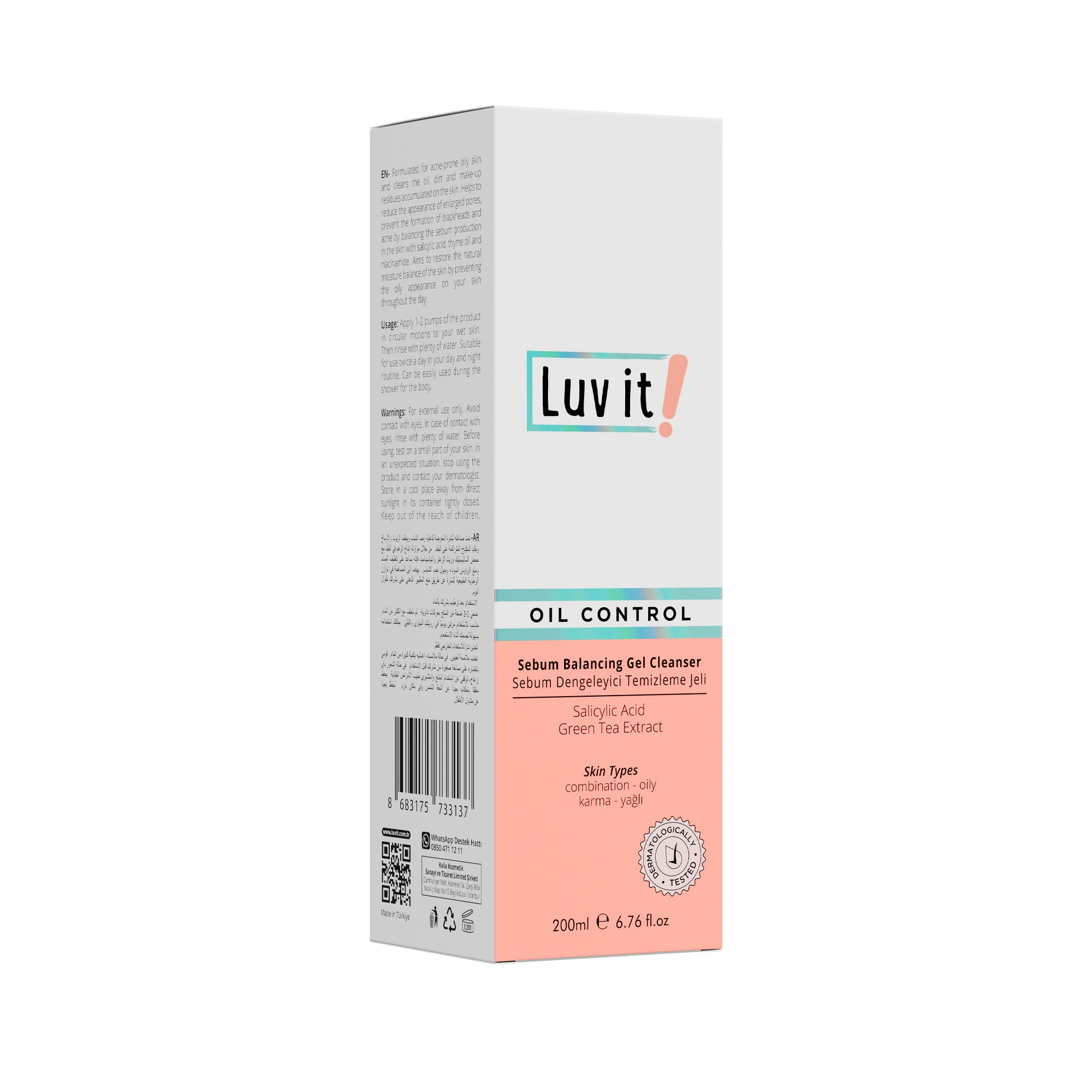 Luv it Sebum-ausgleichendes Reinigungsgel für Gesicht 200ml